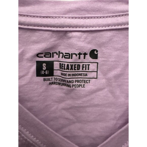 Carhartt Women's Relaxed Fit Casual Purple V Neck T Shirt Size S (4-6) - Picture 2 of 4